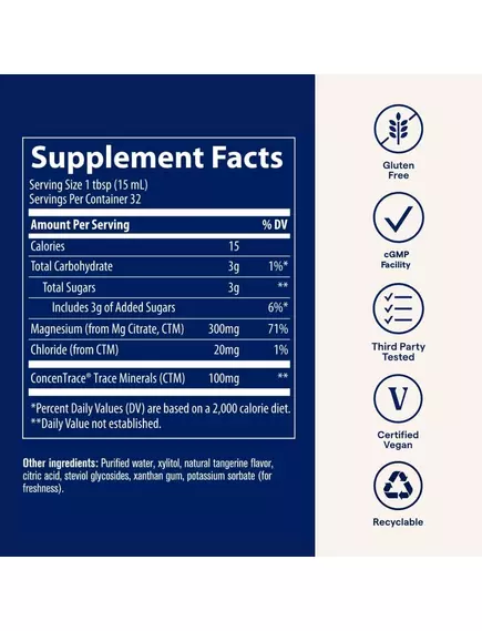 Trace Minerals Magnesium Tangerine / Магній смак мандарин 473 мл, фото 2 в магазине биодобавок nutrido.shop