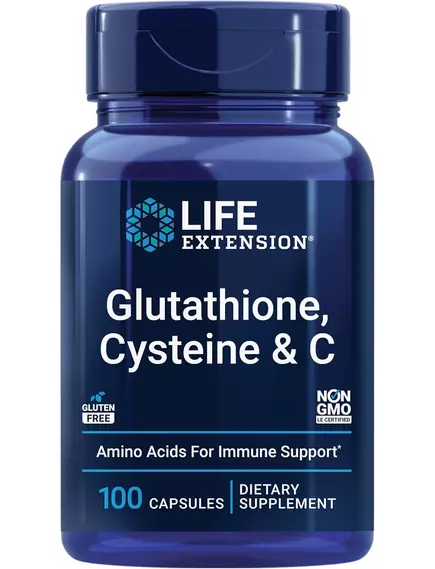 Life Extension Glutathione, Cysteine & C / Глутатіон, цистеїн і вітамін C антиоксиданти 100 капсул від магазину біодобавок nutrido.shop