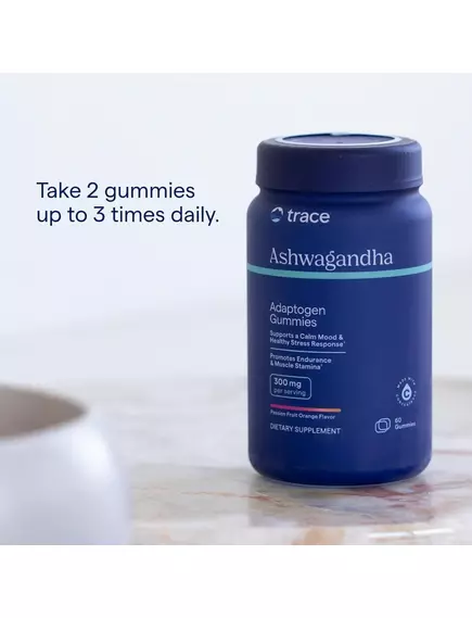 Trace Minerals Ashwagandha Gummies / Ашваганда смак маракуя-апельсин 60 жувальних мармеладок, фото 6 в магазине биодобавок nutrido.shop