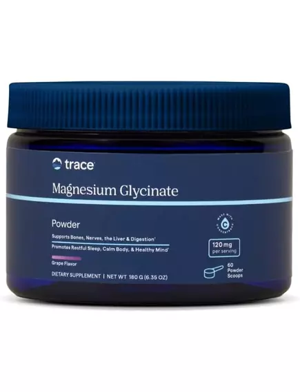 Trace Minerals Magnesium Glycinate Powder Grape / Магній гліцинат смак винограду порошок 180 г в магазине биодобавок nutrido.shop