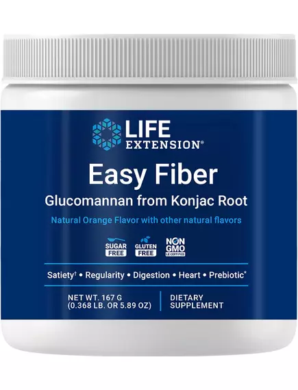 Life Extension Easy Fiber / Клітковина з кореня конжаку смак апельсин 167 г від магазину біодобавок nutrido.shop