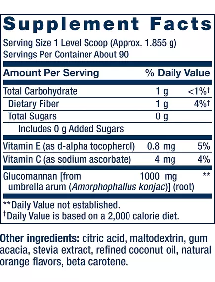 Life Extension Easy Fiber / Клітковина з кореня конжаку смак апельсин 167 г, фото 2 в магазине биодобавок nutrido.shop