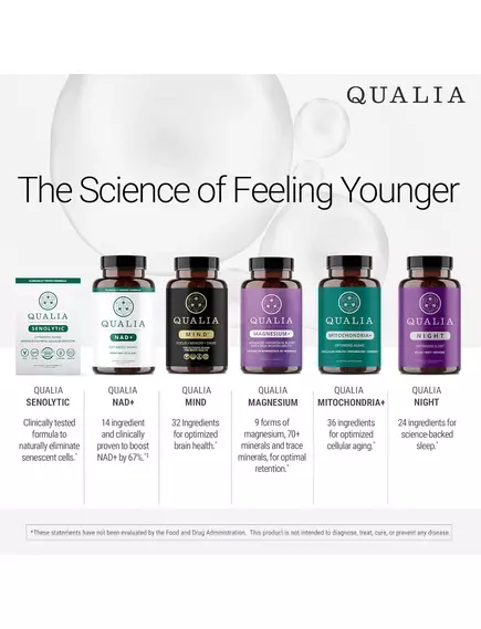 Neurohacker Qualia Life / Энергия клеток для здорового долголетия 120 капсул, фото 13 в магазине биодобавок nutrido.shop