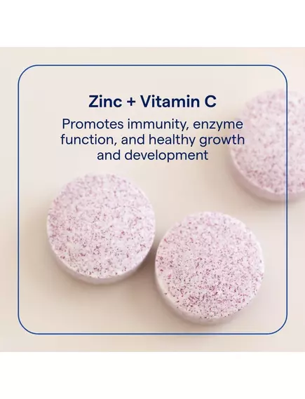 Trace Minerals Zinc + Vitamin C / Цинк і вітамін C смак малина 60 жувальних таблеток, фото 3 в магазине биодобавок nutrido.shop