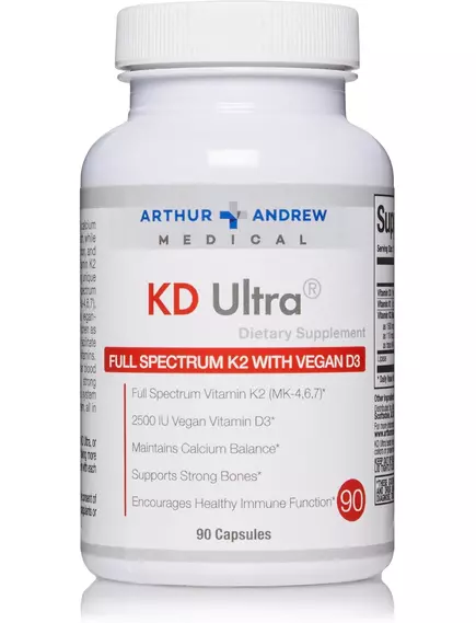 Arthur Andrew KD Ultra / Вітамін Д3 2500 МО рослинний + вітамін К 90 капсул в магазине биодобавок nutrido.shop