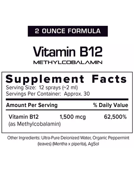 RESULTS RNA VITAMIN B12 / ВІТАМІН Б12 МЕТИЛКОБАЛАМІН СПРЕЙ 60 МЛ, фото 5 від магазину біодобавок nutrido.shop