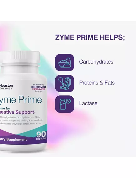 Houston Enzymes Zyme Prime / Займ прайм энзимы 90 Capsules, фото 3 в магазине биодобавок nutrido.shop