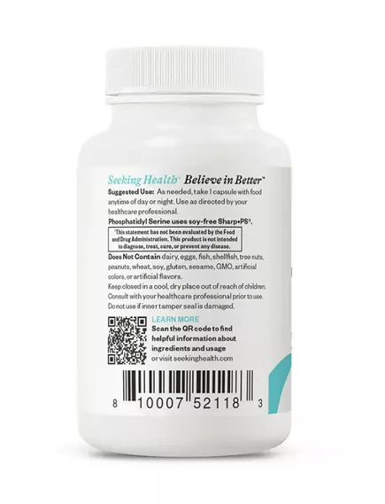 Seeking Health Phosphatidyl Serine / Фосфатидилсерин 60 капсул, фото 4 від магазину біодобавок nutrido.shop