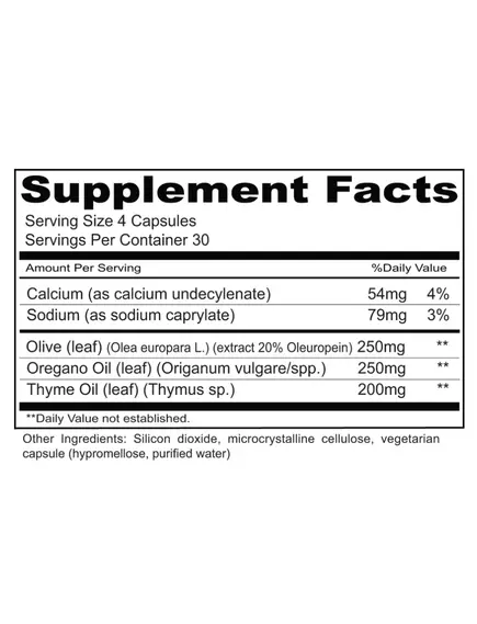 Priority One Bio-Candida Care / Комплекс для боротьби з надмірним ростом грибків у кишечнику (кандидоз) 120 капсул, фото 2 в магазине биодобавок nutrido.shop