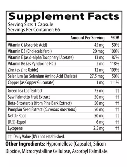 Neurobiologix Prostate Restore / Відновлення простати 66 капсул, фото 2 в магазине биодобавок nutrido.shop