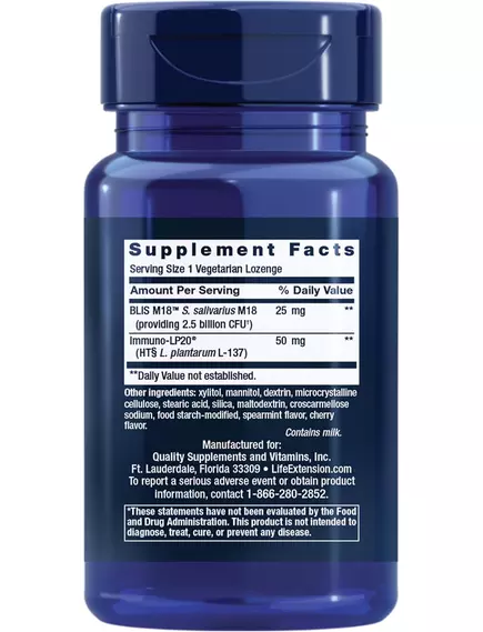 LIFE EXTENSION FLORASSIST ORAL HYGIENE / ПРОБІОТИК ДЛЯ ЗДОРОВ'Я ЗУБІВ 30 ПАСТИЛОК, фото 6 від магазину біодобавок nutrido.shop