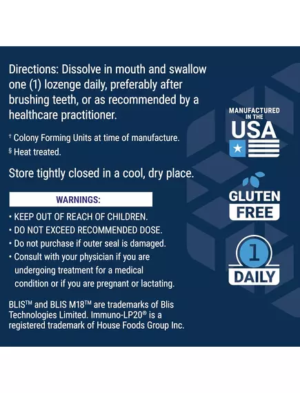 LIFE EXTENSION FLORASSIST ORAL HYGIENE / ПРОБІОТИК ДЛЯ ЗДОРОВ'Я ЗУБІВ 30 ПАСТИЛОК, фото 7 від магазину біодобавок nutrido.shop