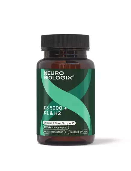 Neurobiologix D3 5000 + K1/K2 / Вітамін Д3 5000 МО + К1/К2 60 капсул від магазину біодобавок nutrido.shop