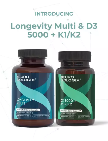 Neurobiologix D3 5000 + K1/K2 / Вітамін Д3 5000 МО + К1/К2 60 капсул, фото 6 від магазину біодобавок nutrido.shop