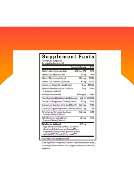 Seeking Health Skin Nutrients / Вітаміни, мінерали та поживні речовини для здорової шкіри 90 капсул, фото 2 від магазину біодобавок nutrido.shop