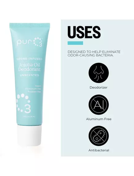 PurO3 Ozonated Oil Roll On Deodorant Jojoba / Дезодорант с озонированным маслом Жожоба 75 мл, фото 12 в магазине биодобавок nutrido.shop