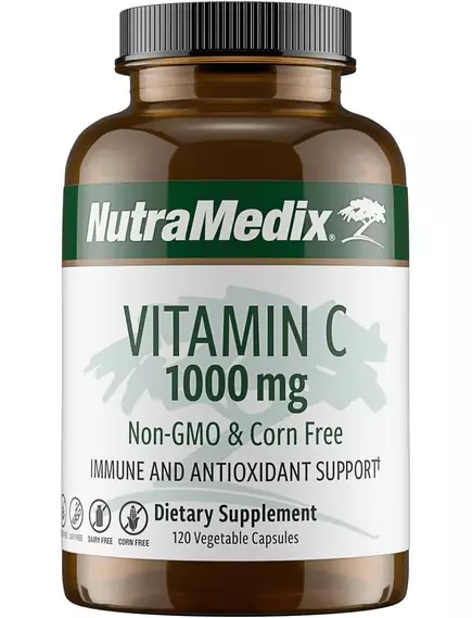 NutraMedix Vitamin C Corn-Free / Вітамін C без кукурудзи 1000 мг антиоксидант 120 капсул від магазину біодобавок nutrido.shop