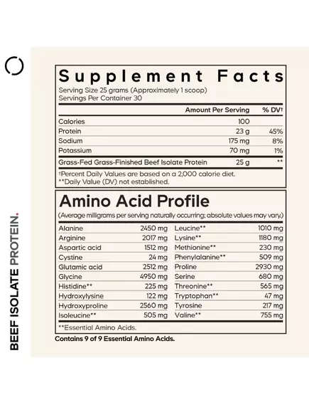 CodeAge Beef Isolate Protein / Яловичий ізолят протеїну неароматизований 750 г, фото 3 від магазину біодобавок nutrido.shop