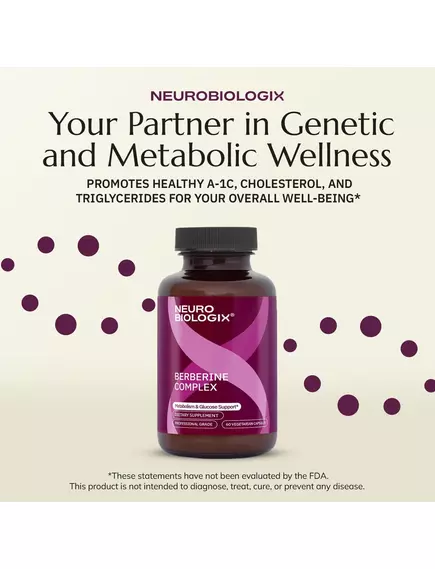 Neurobiologix Berberine Complex / Берберин підтримка метаболізму та рівня глюкози 60 капсул, фото 8 в магазине биодобавок nutrido.shop