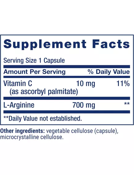 Life Extension L-Arginine / L-аргінін 700 мг 200 капсул, фото 2 від магазину біодобавок nutrido.shop