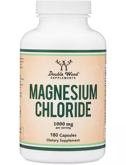 Double Wood Magnesium Chloride / Магній хлорид 1000 мг 180 капсул від магазину біодобавок nutrido.shop