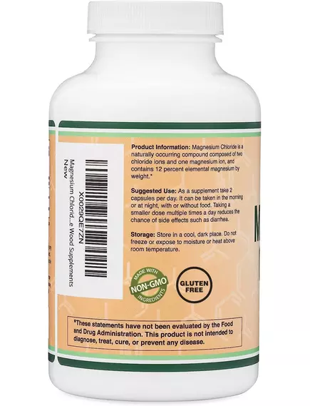 Double Wood Magnesium Chloride / Магній хлорид 1000 мг 180 капсул, фото 4 від магазину біодобавок nutrido.shop