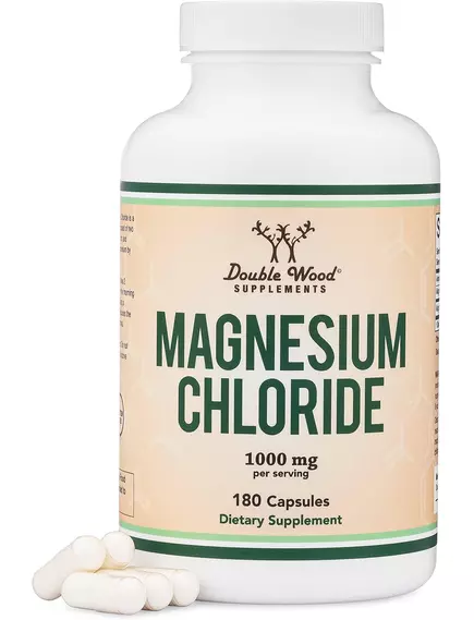 Double Wood Magnesium Chloride / Магній хлорид 1000 мг 180 капсул, фото 5 від магазину біодобавок nutrido.shop