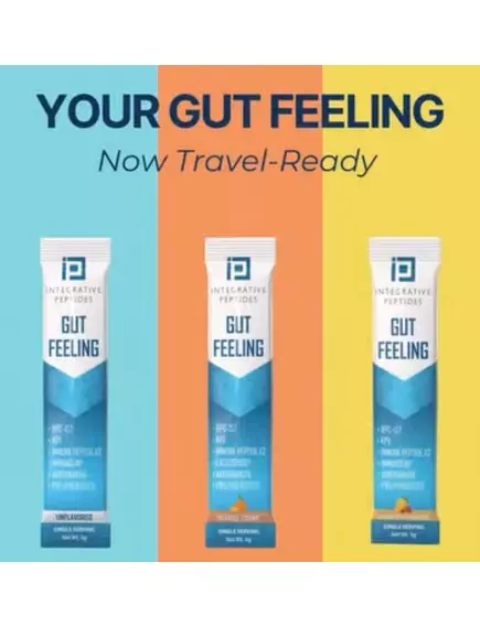 Integrative Peptides Gut Feeling / Пептиди BPC-157, KPV і А2 для здоров'я ШКТ смак апельсин 45 саше, фото 4 від магазину біодобавок nutrido.shop