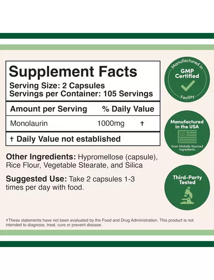 DOUBLE WOOD MONOLAURIN / МОНОЛАУРИН ПІДТРИМКА ІМУННОЇ СИСТЕМИ 210 КАПСУЛ, фото 5 в магазині біодобавок nutrido.shop DOUBLE WOOD MONOLAURIN / МОНОЛАУРИН ПІДТРИМКА ІМУННОЇ СИСТЕМИ 210 КАПСУЛ, фото 5 від магазину біодобавок nutrido.shop