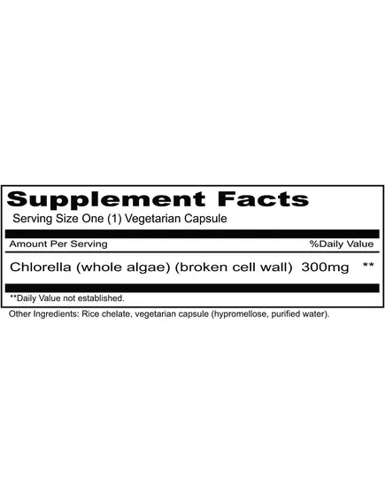 Priority One Chlorella / Хлорела підтримка детоксу 300 мг 180 капсул, фото 6 в магазине биодобавок nutrido.shop