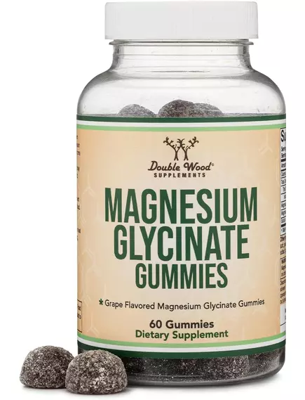 Double Wood Magnesium Glycinate Gummies / Магній гліцинат 60 жувальних цукерок від магазину біодобавок nutrido.shop