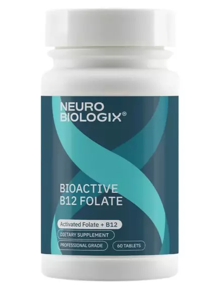 NEUROBIOLOGIX BIOACTIVE B-12 FOLATE / Б12 МЕТИЛКОБАЛАМІН + МЕТИЛФОЛАТ 60 ТАБЛЕТОК, фото 4 від магазину біодобавок nutrido.shop