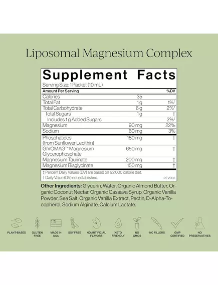 Cymbiotika Magnesium Complex / Ліпосомальний магній 3 форми 28 саше, фото 2 в магазине биодобавок nutrido.shop