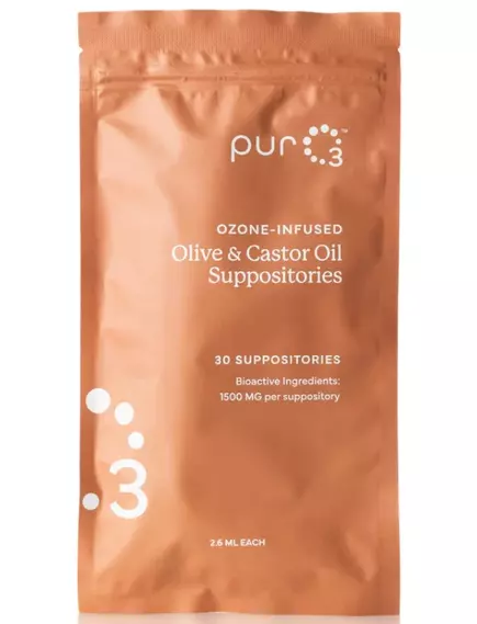 PURO3 OZONATED OLIVE&CASTOR OIL SUPPOSITORIES / СУПОЗИТОРІЇ З ОЗОНОМ + ОЛИВКОВА ТА РИЦИНОВА ОЛІЇ 30 ШТ., фото 9 від магазину біодобавок nutrido.shop