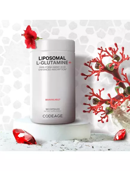 CodeAge Liposomal L-Glutamine / Ліпосомальний L-глутамін 180 капсул, фото 6 від магазину біодобавок nutrido.shop