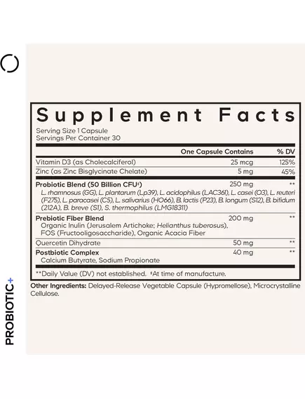 CodeAge Probiotic+ 50 Billion CFUs / Пробіотик 50 млрд КУО 12 штамів 30 капсул, фото 2 від магазину біодобавок nutrido.shop