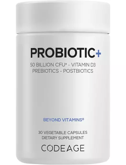 CodeAge Probiotic+ 50 Billion CFUs / Пробіотик 50 млрд КУО 12 штамів 30 капсул від магазину біодобавок nutrido.shop