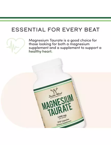 DOUBLE WOOD MAGNESIUM TAURATE / МАГНІЙ ТАУРАТ 210 КАПСУЛ, фото 9 від магазину біодобавок nutrido.shop