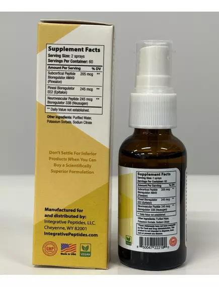 Integrative Peptides Epitalon Pinealon / Епіталон Пінеалон для судин і нервової системи 60 порцій, фото 5 від магазину біодобавок nutrido.shop