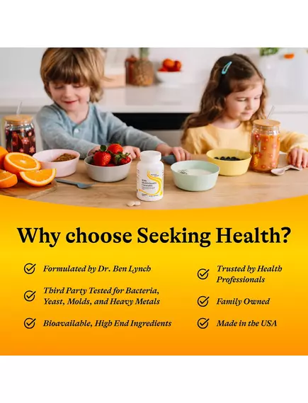 Seeking Health Kids Multivitamin MF / Мультивітаміни без метилу для дітей 60 жувальних таблеток, фото 12 в магазине биодобавок nutrido.shop