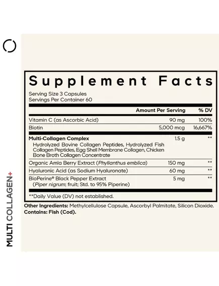 CodeAge Multi Collagen+ / Мультиколаген + вітамін C 180 капсул, фото 2 від магазину біодобавок nutrido.shop