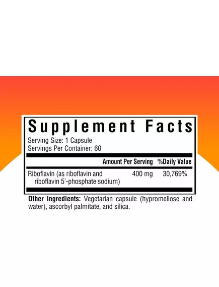 SEEKING HEALTH RIBOFLAVIN / ВІТАМІН Б2 РИБОФЛАВІН 400 МГ 60 КАПСУЛ, фото 13 від магазину біодобавок nutrido.shop