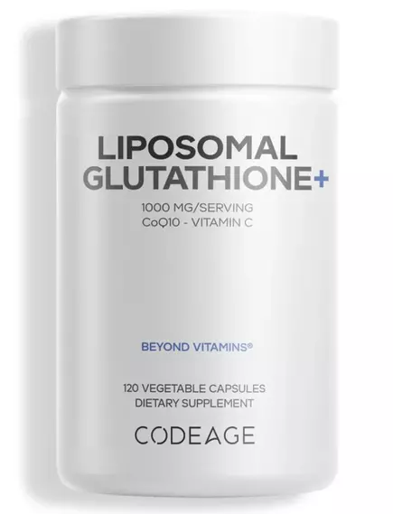 CodeAge Liposomal Glutathione+ / Ліпосомальний глутатіон + вітамін С і CoQ10 120 капсул від магазину біодобавок nutrido.shop
