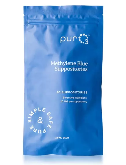 PurO3 Methylene Blue Suppositories / Супозиторії з метиленовим синім 20 шт., фото 6 від магазину біодобавок nutrido.shop