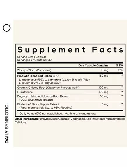 CodeAge Daily Synbiotic / Щоденний синбіотик 30 млрд КУО 5 штамів 30 капсул, фото 2 в магазине биодобавок nutrido.shop