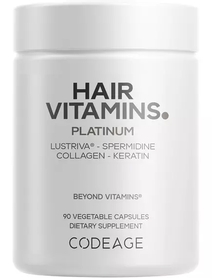 CodeAge Hair Vitamins Platinum / Вітаміни для волосся Платина 90 капсул від магазину біодобавок nutrido.shop
