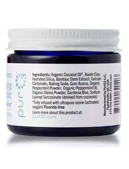 PURO3 OZONATED TOOTH CLEANING POWDER / ПОРОШОК ДЛЯ ЧИЩЕННЯ ЗУБІВ БЕЗ ФТОРУ ОЗОНОВАНИЙ 37 Г, фото 4 від магазину біодобавок nutrido.shop