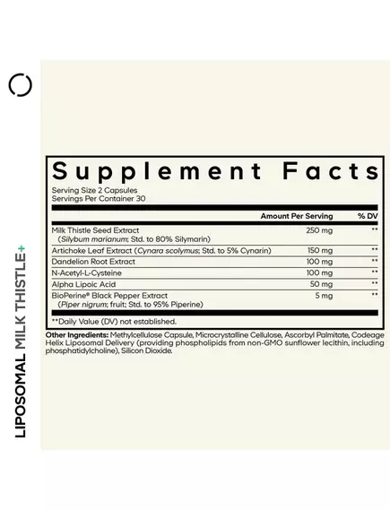 CodeAge Liposomal Milk Thistle+ / Ліпосомальна розторопша 60 капсул, фото 2 від магазину біодобавок nutrido.shop