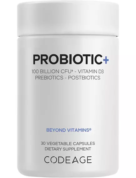 CodeAge Probiotic+ 100 Billion CFUs / Пробіотик 100 млрд КУО 12 штамів 30 капсул від магазину біодобавок nutrido.shop