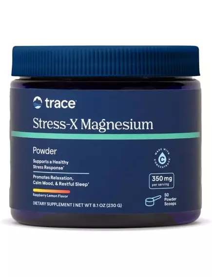 Trace Minerals Stress-X Magnesium Powder / Магній малат зі смаком малини та лимона порошок 460 г, фото 6 в магазине биодобавок nutrido.shop